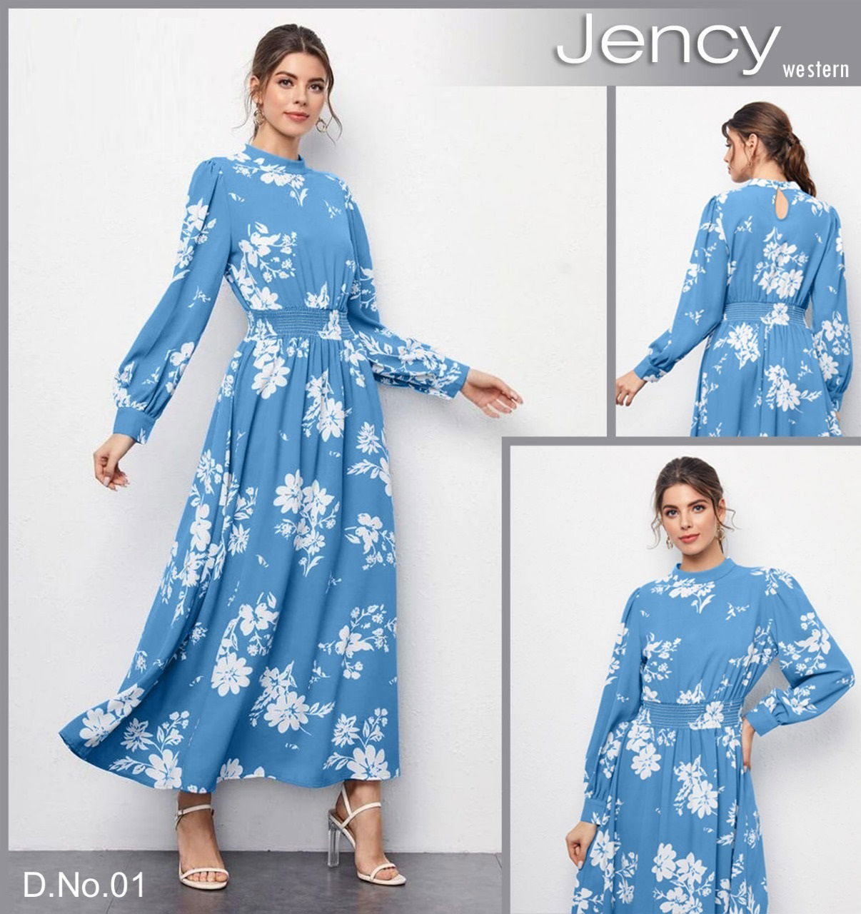 Jency Arya Elastic work Poly Rayon Ladies One Piece Western Wholesale Online